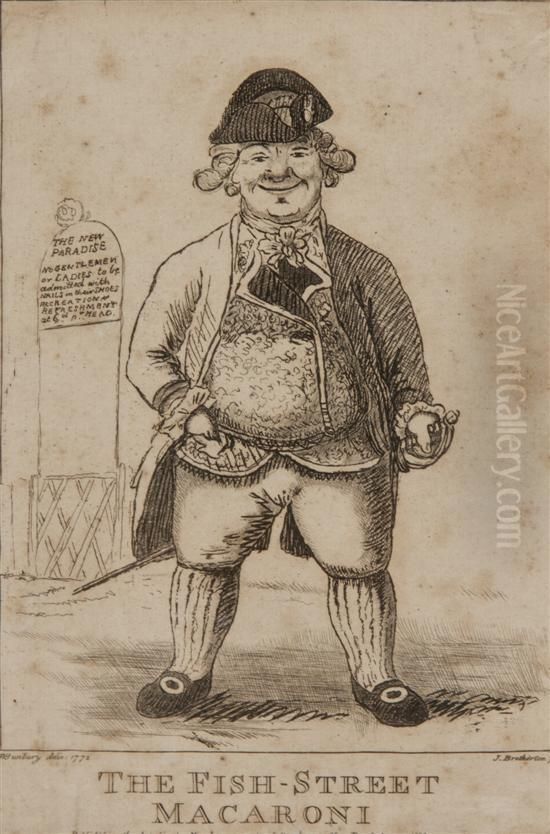 The Macaroni Oil Painting by Henry William Bunbury