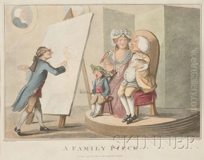 A Family Piece Oil Painting by Henry William Bunbury