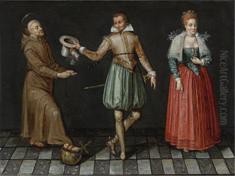 Allegory Of The Struggle Between Sacred And Profane Love Oil Painting by Francois Bunel