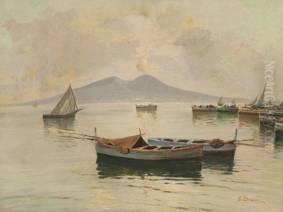 Barche Di Pescatori Oil Painting by Eugenio Buono