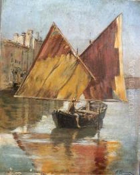 Marina Di Chioggia Oil Painting by Eugenio Buono