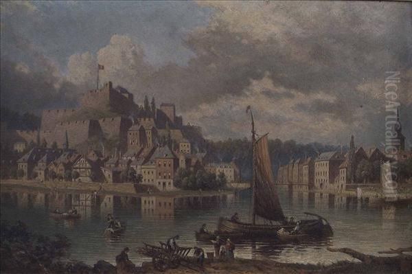 The Citadelof Plamur, Belgium Oil Painting by John Burbridge