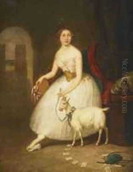 The Fortune Teller (esmeraldo And Her Goat From The Hunchback Of Notre Dame) Oil Painting by Paul Burde