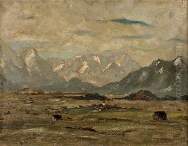 Murnauer Moos Mit Zugspitze Oil Painting by Felix Burgers