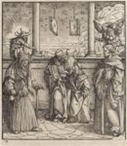 Der Junge Weisse Konig Erhalt Unterricht In Schwarzer Magie Und Verwehrt Sich Dagegen Oil Painting by Hans Burgkmair the elder