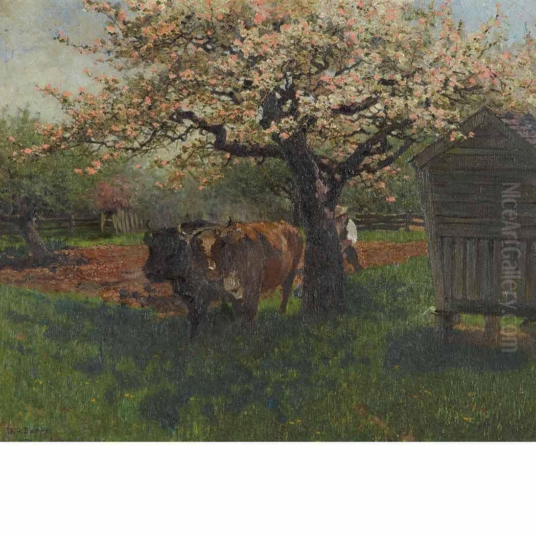 Cows Oil Painting by William Partridge Burpee