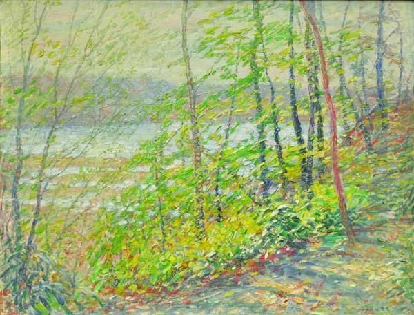 ''woods By The Connecticut River' Oil Painting by George Brainerd Burr