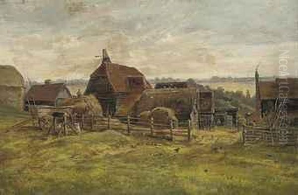 The Farmstead Oil Painting by Frederick William Burton