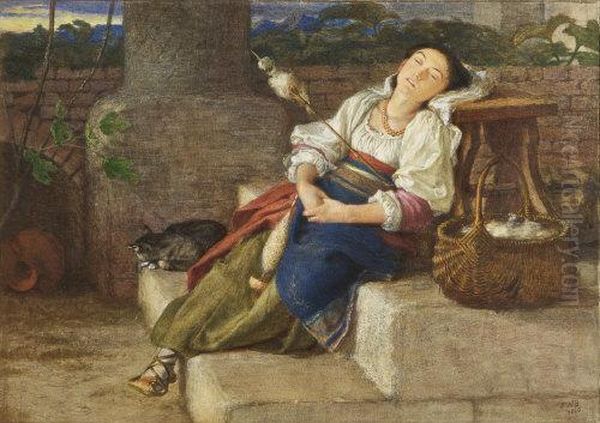 Weary Oil Painting by Frederick William Burton