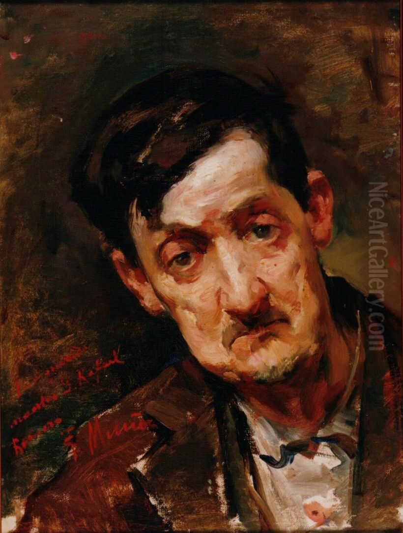 Hombre de la cara triste Oil Painting by Tomas Munoz Lucena