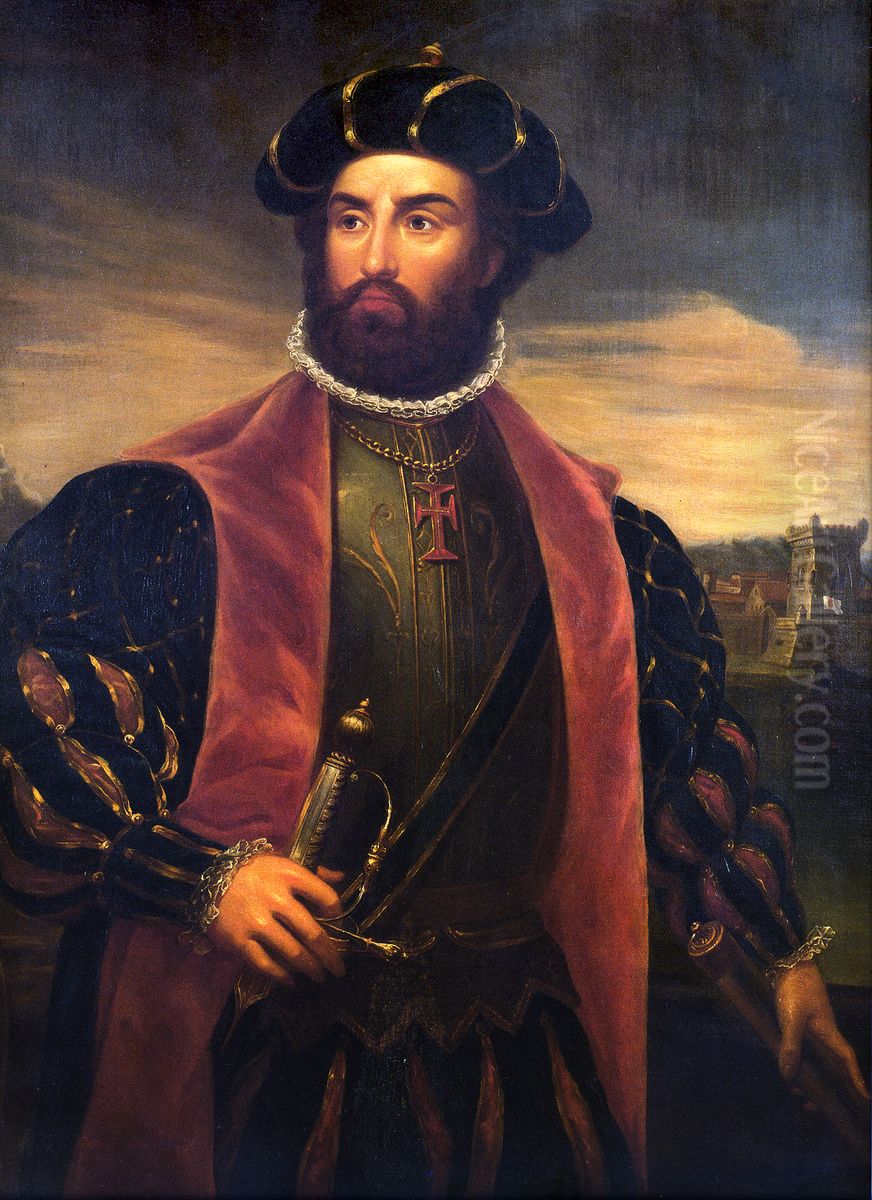 Vasco da Gama, circa 1460-1524 Oil Painting by Antonio Manuel Da Fonseca