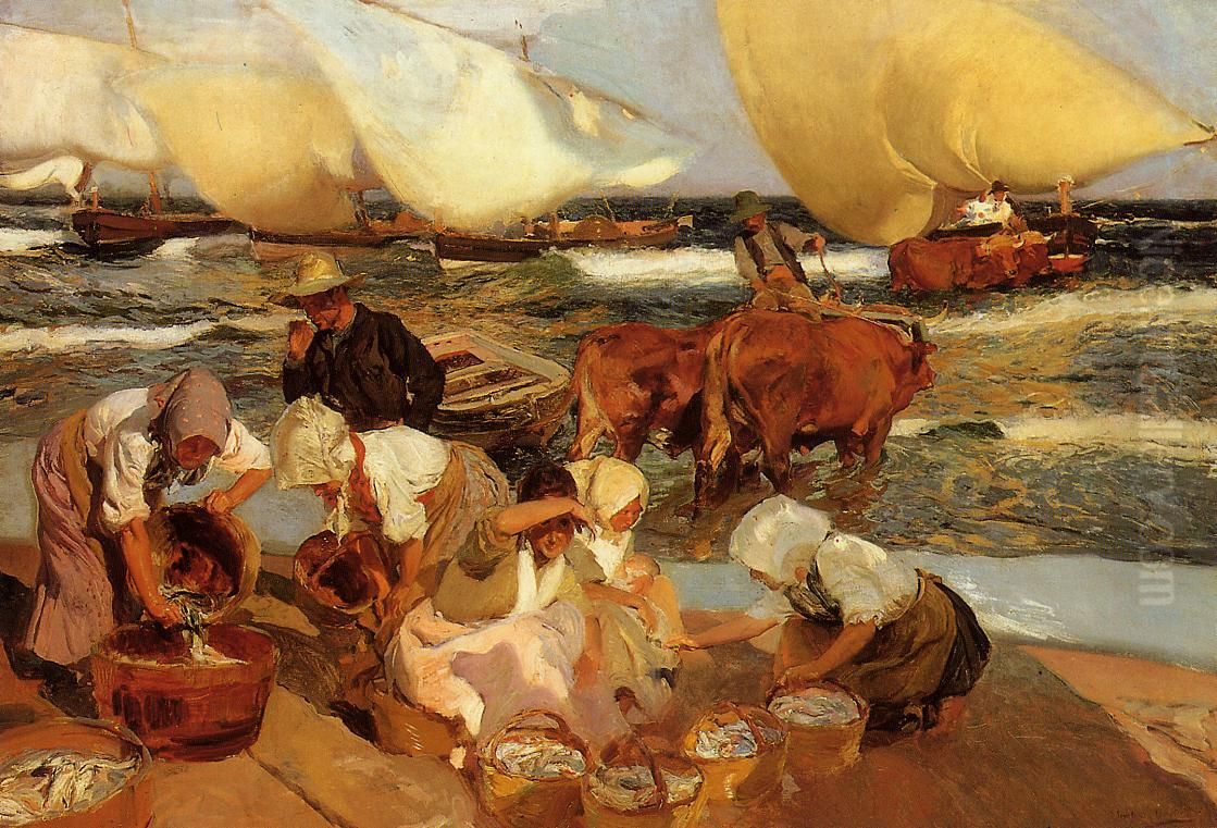 Beach at Valencia Oil Painting by Joaquin Sorolla