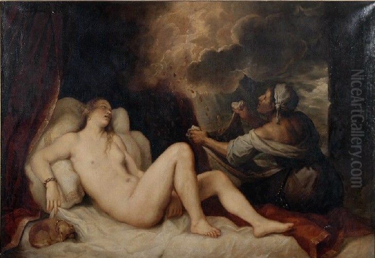 Danae Oil Painting by Titian