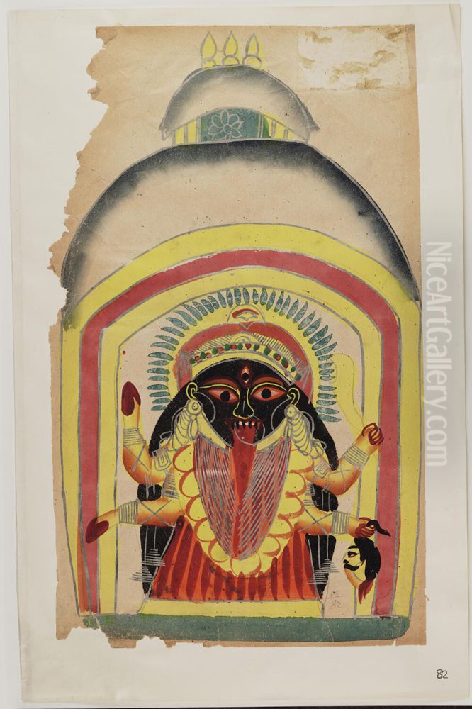 Painting of Kali Oil Painting by The Bodleian Library record