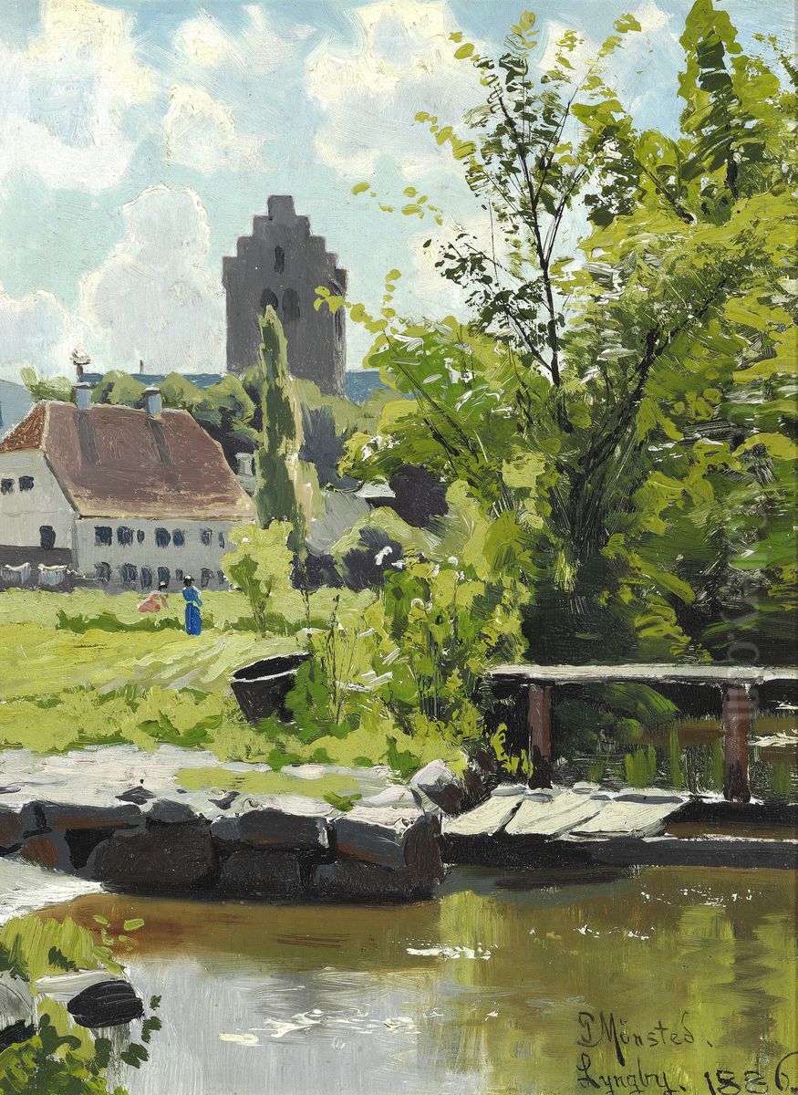 En sommerdag i Lyngby Oil Painting by Peder Mork Monsted
