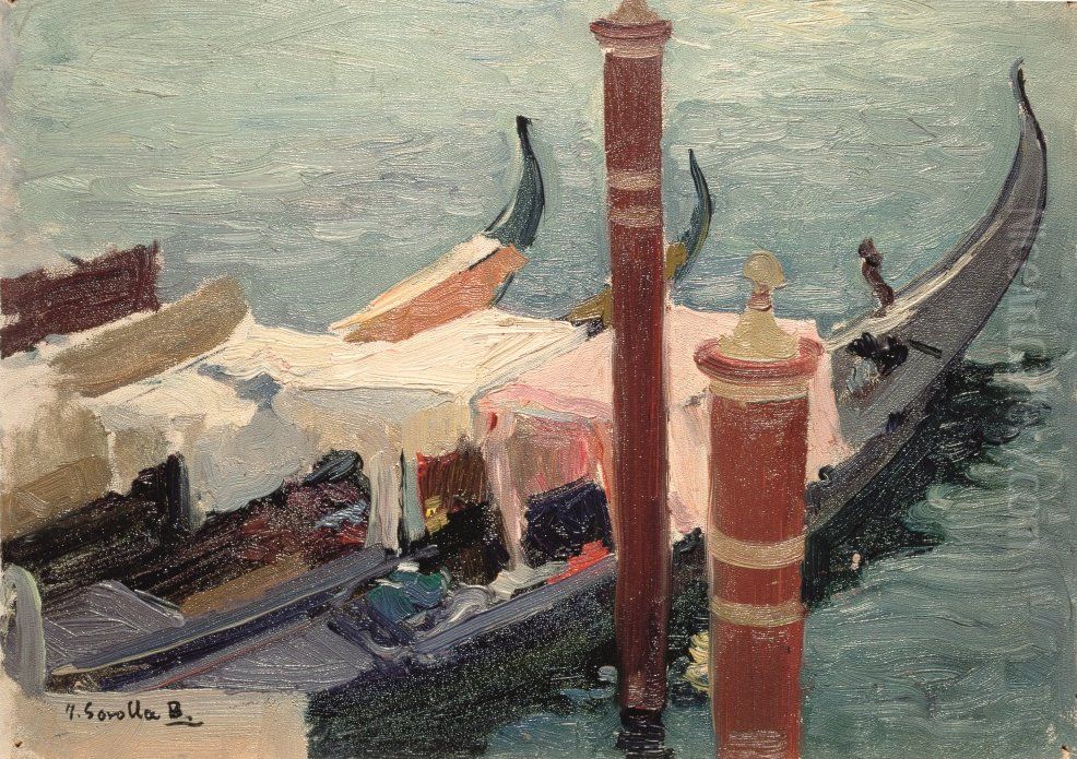 Gondolas, Venice Oil Painting by Joaquin Sorolla