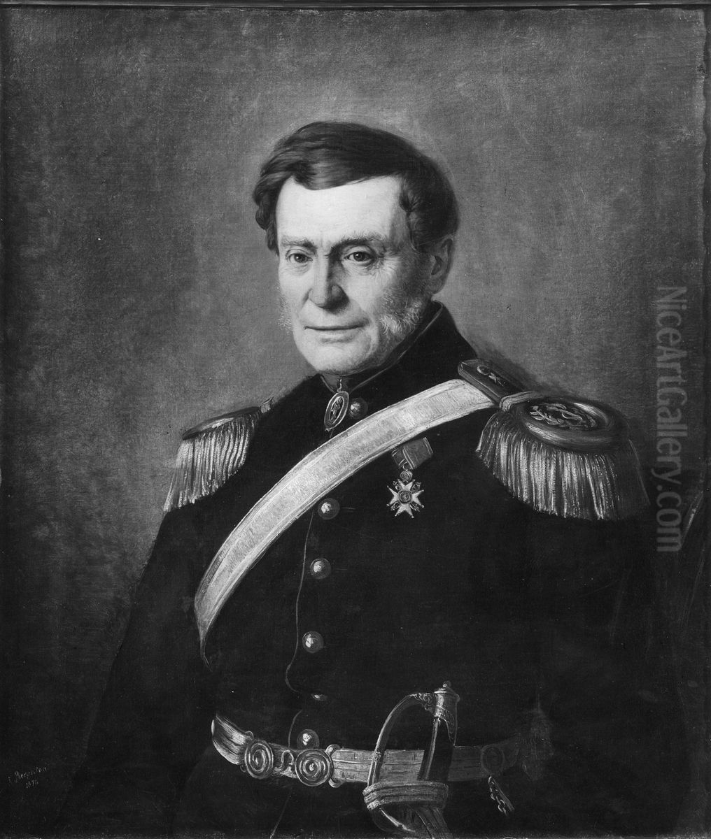 Jens Johan Hjort Oil Painting by Knud Bergslien