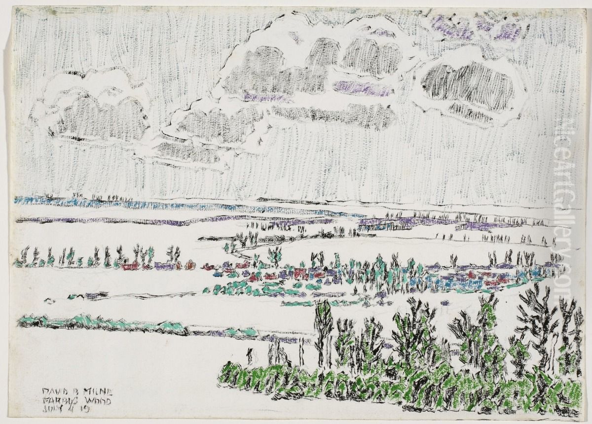 Looking towards Willerval, Arleux and Fresnoy from a corner of Farbus Wood Oil Painting by David Milne