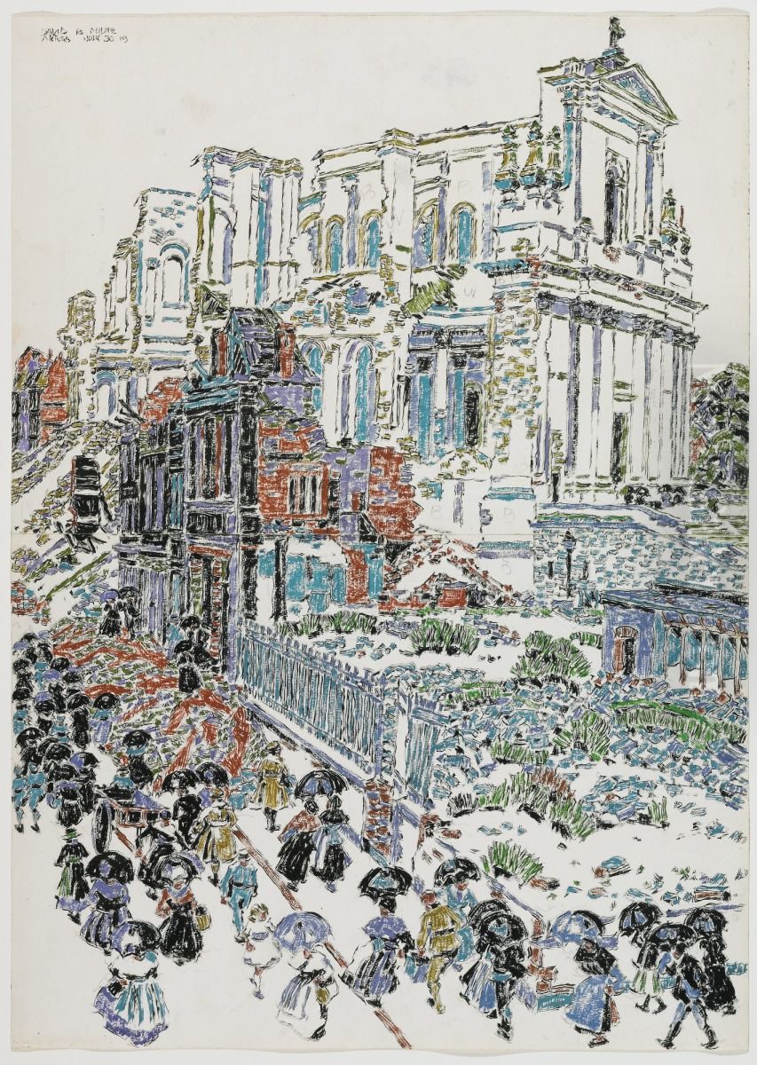 The Cathedral, Arras Oil Painting by David Milne