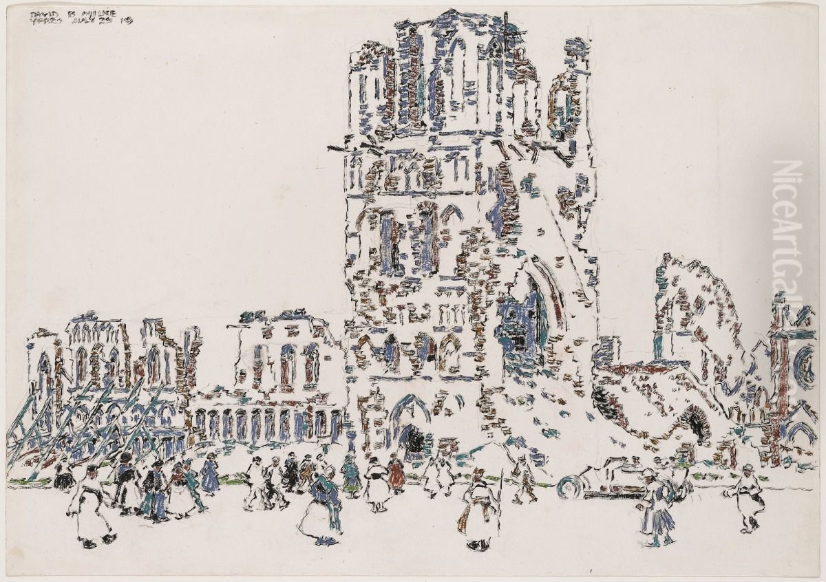 The Cloth Hall, Ypres Oil Painting by David Milne
