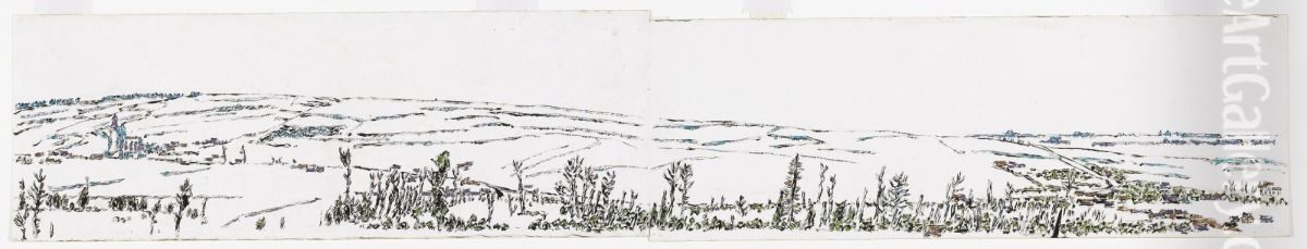 Panorama of Ypres from the Ramparts Oil Painting by David Milne