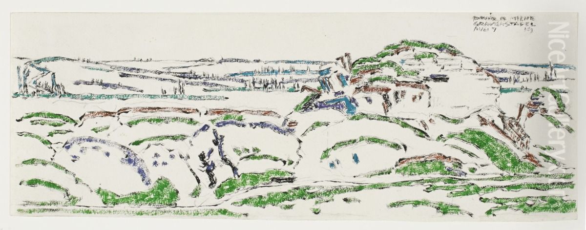 Bellevue Spur and Paschendaelefrom Gravenstafel Oil Painting by David Milne