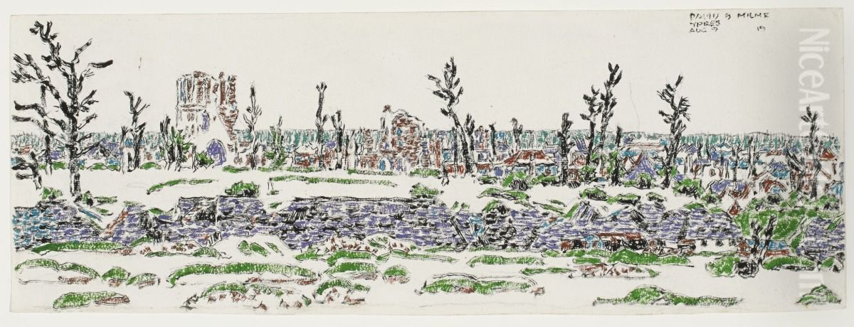 Ypres from outside the Ramparts Oil Painting by David Milne