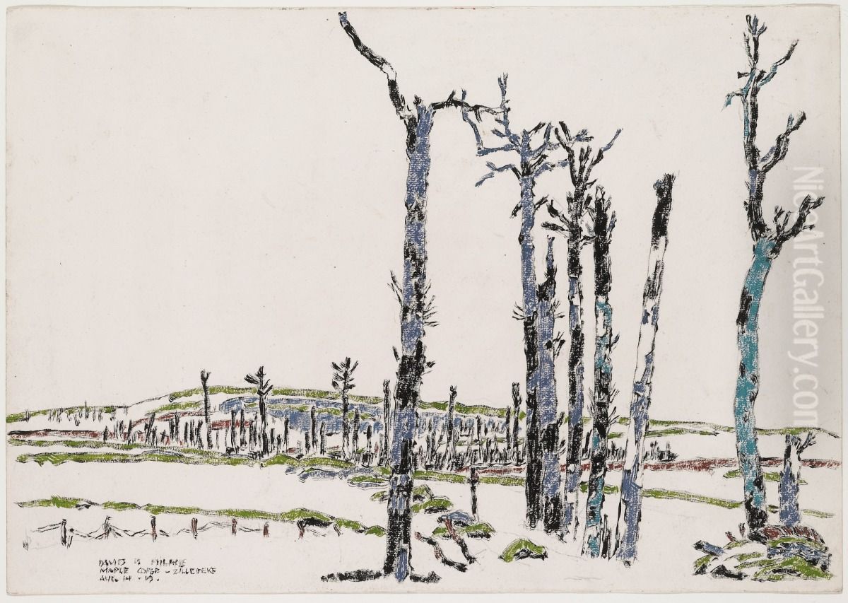 Maple Copse and Observatory Ridge from Dormy House Oil Painting by David Milne