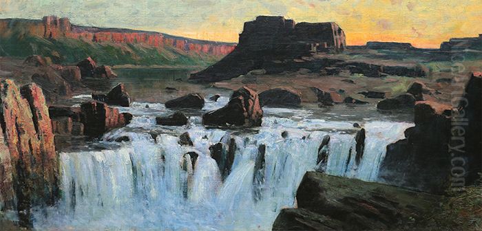 View of Shoshone Falls Oil Painting by Edward Espey