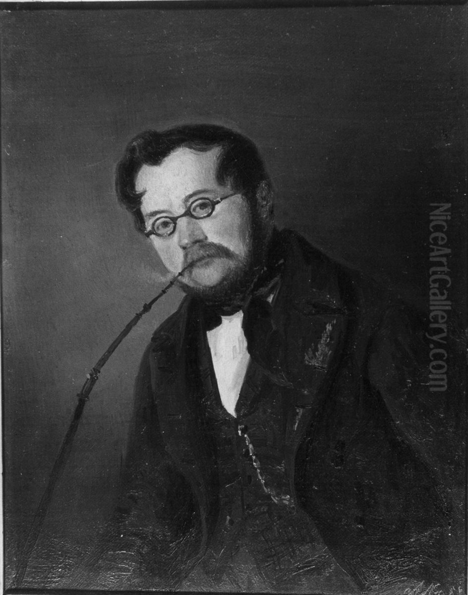 Andreas Wulfsberg Grotting Oil Painting by Axel Nordgren