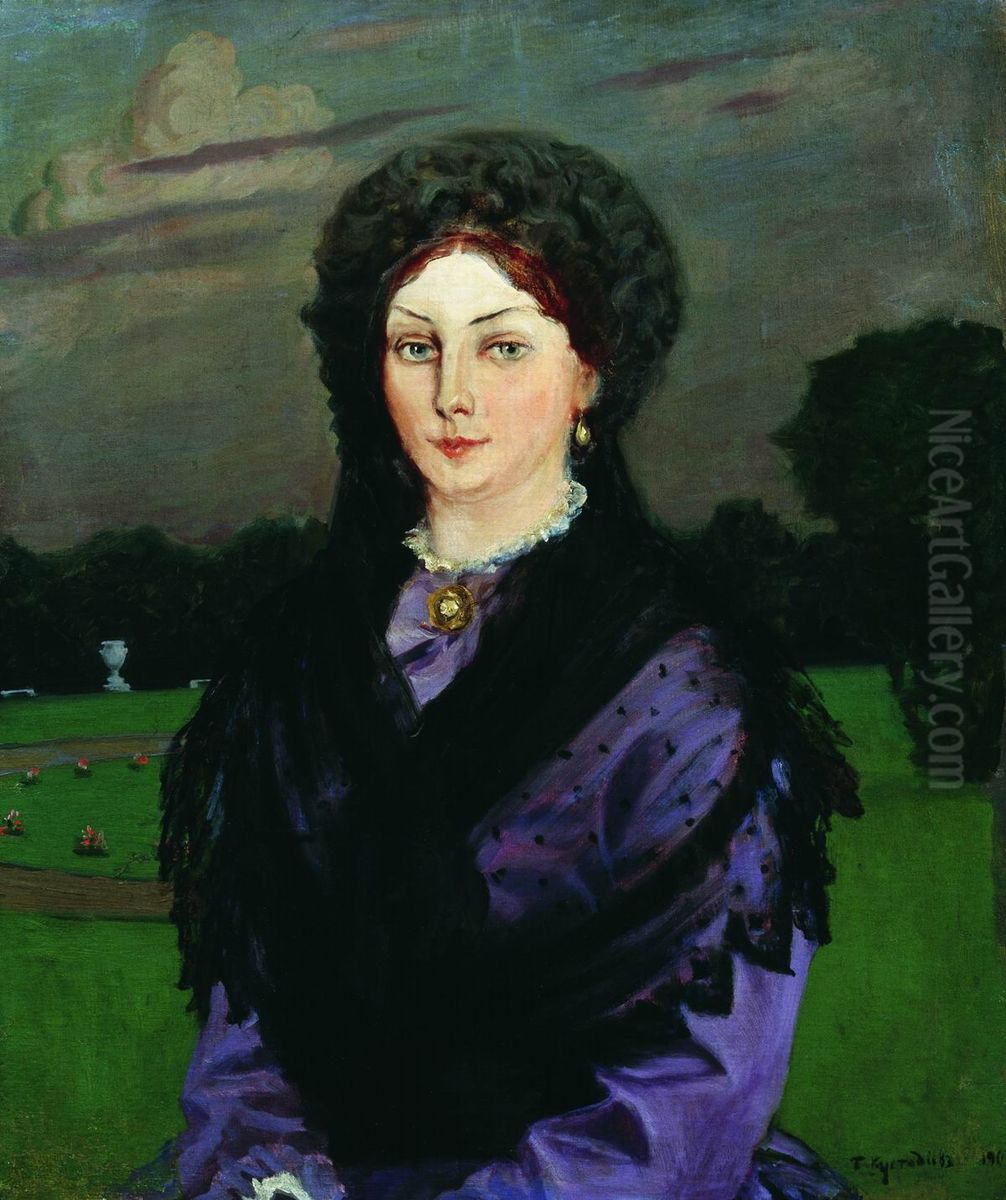 Female portrait Oil Painting by Boris Kustodiev
