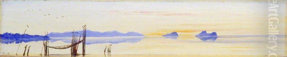 Mouth of the Kuching River, Sarawak, Borneo Oil Painting by Marianne North