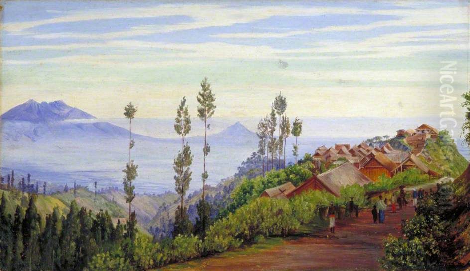 View of the Village of Tosari, Java Oil Painting by Marianne North