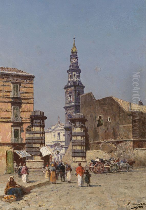 Naples Oil Painting by Francesco Coppola Castaldo