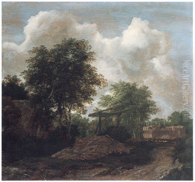 The Construction of a House Oil Painting by Jacob Van Ruisdael