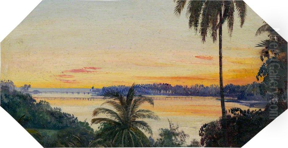 View from Kalutara, Ceylon (Sri Lanka) Oil Painting by Marianne North