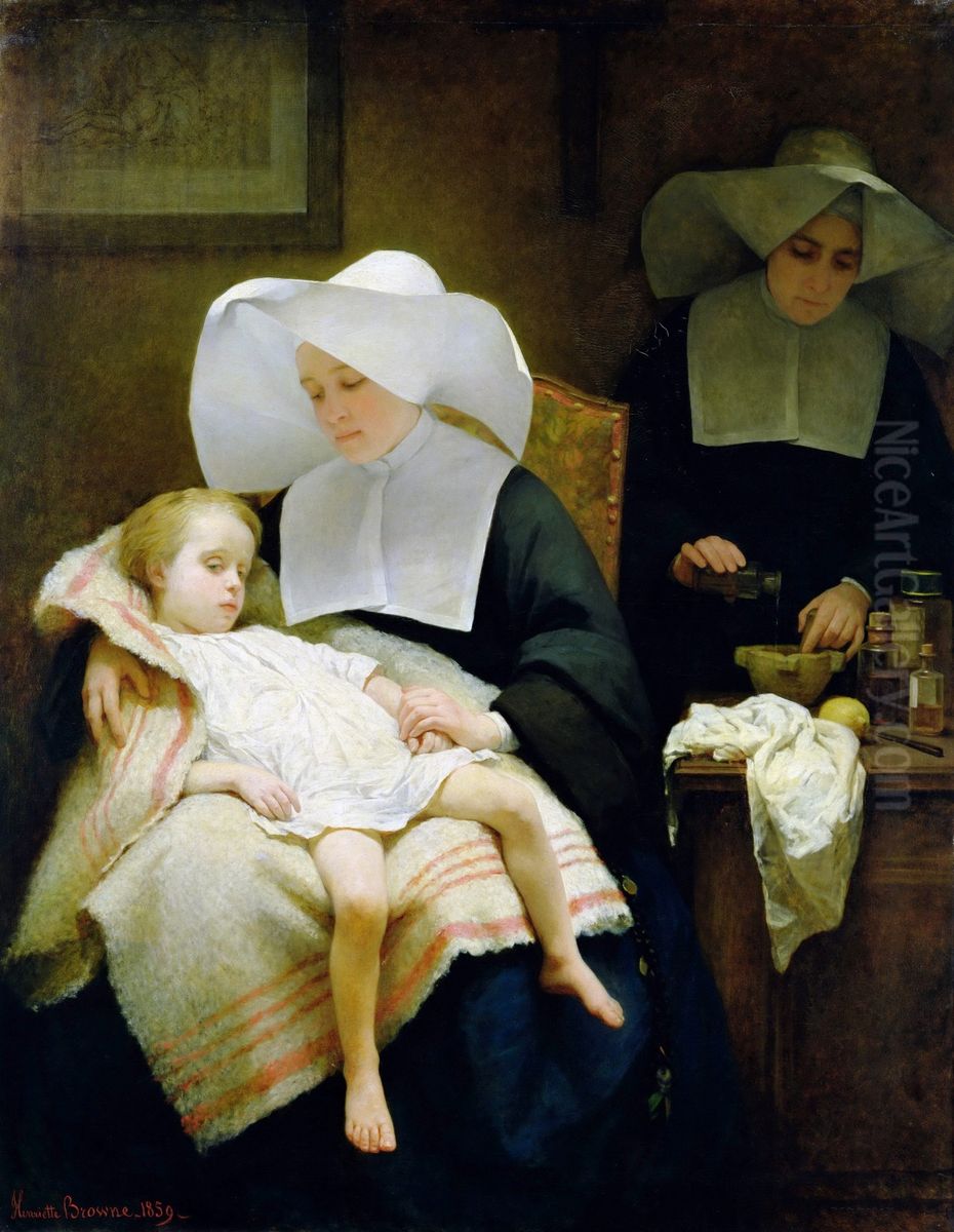 The Sisters of Mercy Oil Painting by Henriette, Hon. R.I. Browne