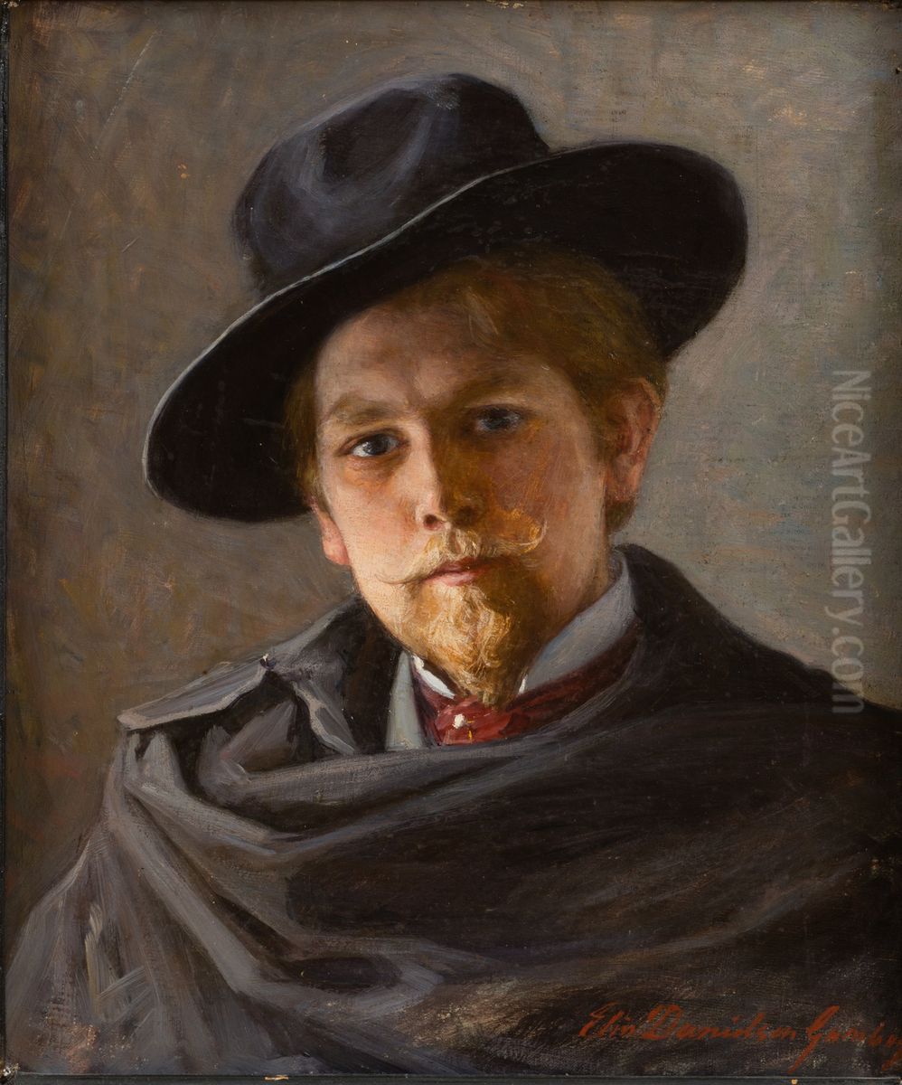 Muusikko Oil Painting by Elin Danielson-Gambogi