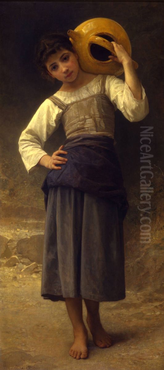 The Water Girl Oil Painting by William-Adolphe Bouguereau