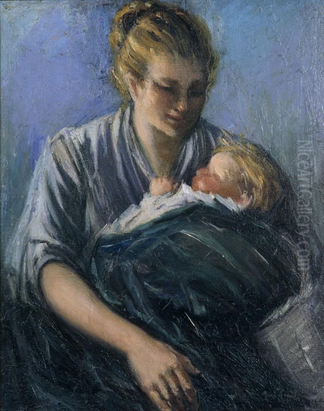 Mother and Child Oil Painting by Mina Arndt