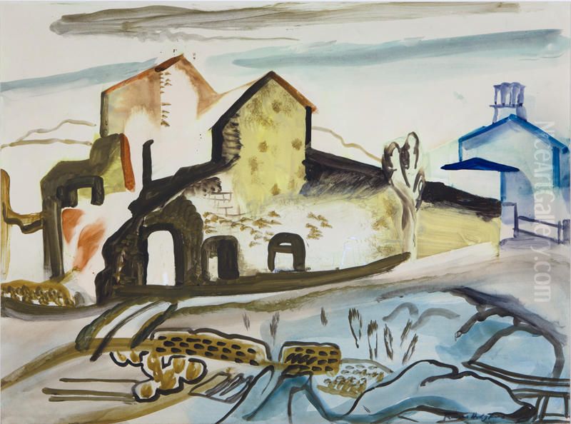 Ruined Mine, Wales Oil Painting by Frances Hodgkins