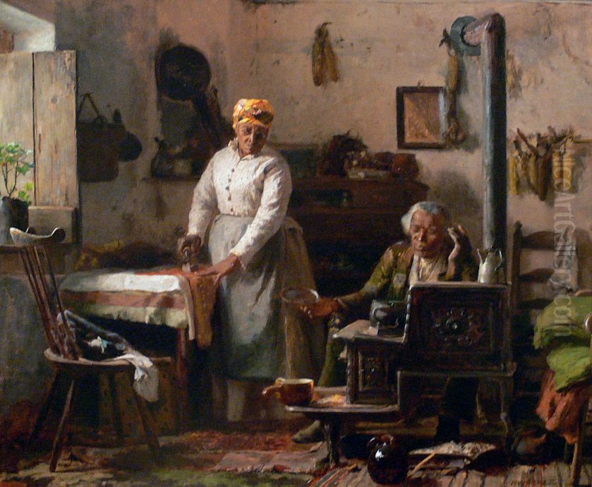 Chloe and Sam Oil Painting by Thomas Hovenden