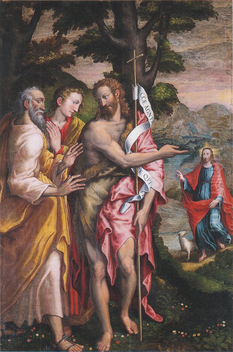 Cristo e i discepoli Oil Painting by Ercole Ramazzani