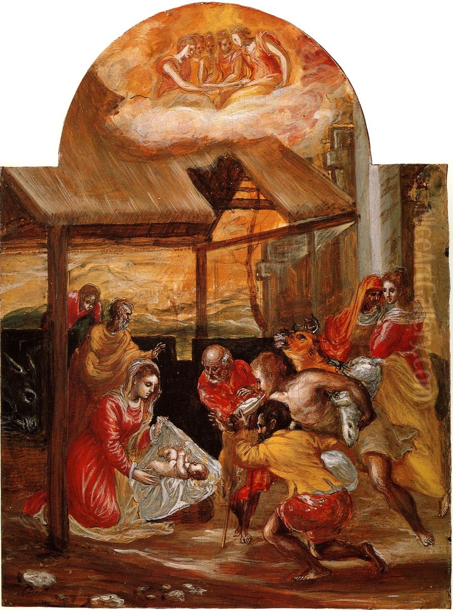 Adoration of the Shepherds Oil Painting by El Greco