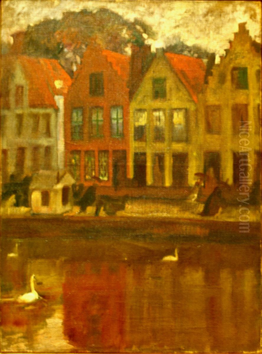 Bruges Oil Painting by Adriano de Sousa Lopes