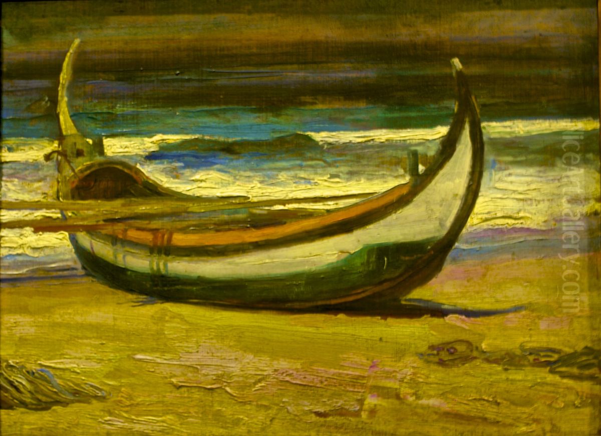 Boat Oil Painting by Adriano de Sousa Lopes