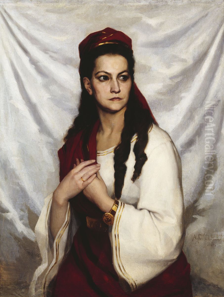 Nayttelijatar Hedvig Raa-Winterhjelmin muotokuva Oil Painting by Albert Edelfelt