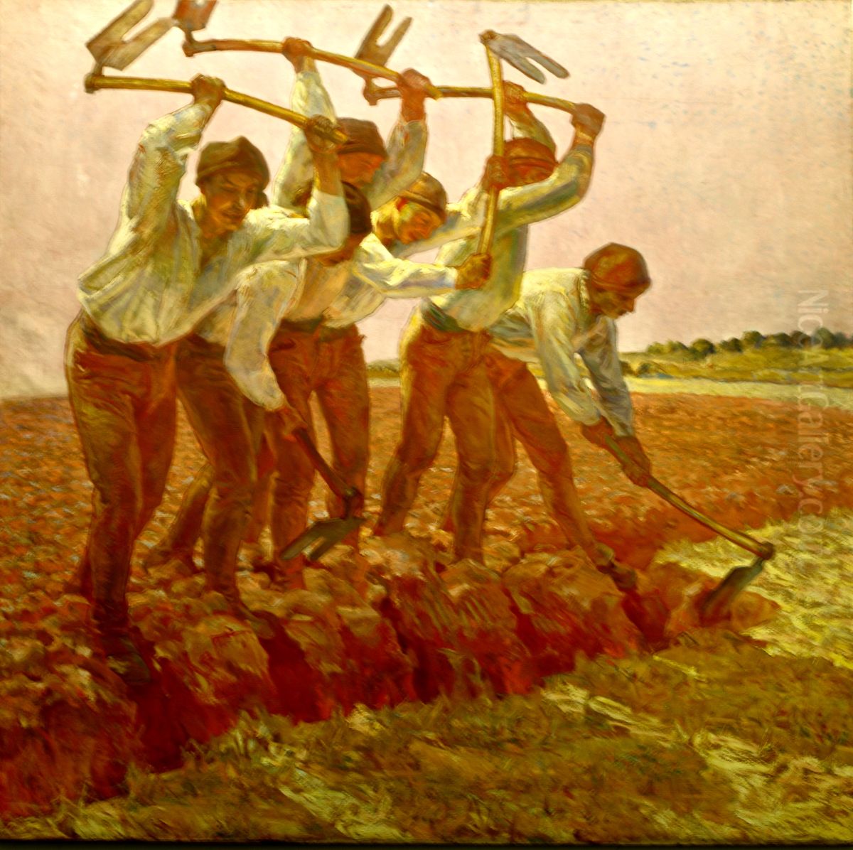 Os cavadores Oil Painting by Adriano de Sousa Lopes