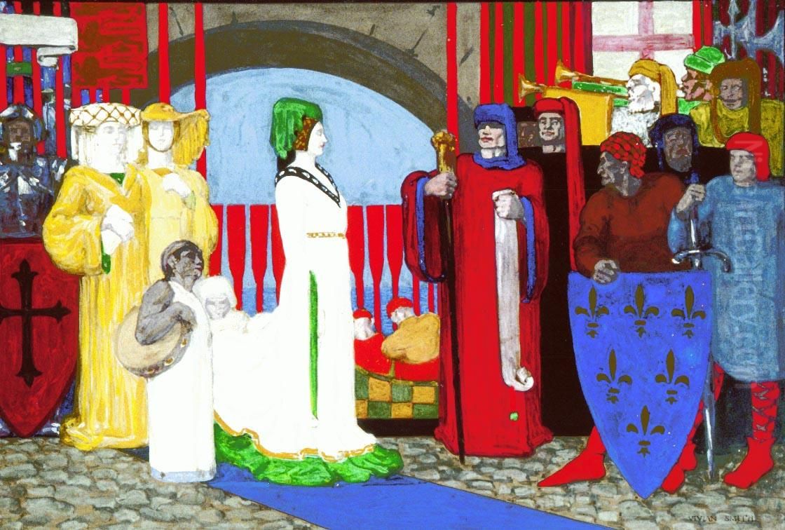 Queen Margaret Landing at London Bridge Oil Painting by Vivian Smith