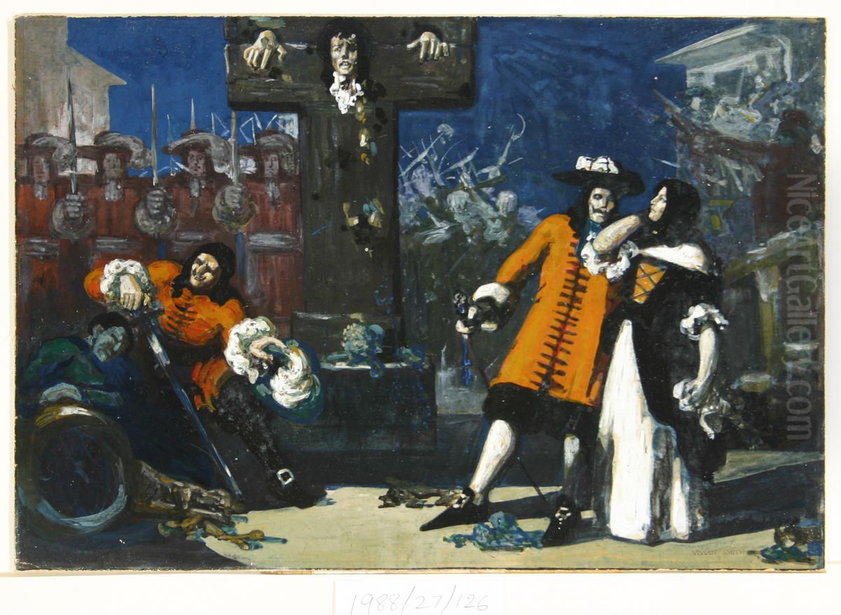 Titus Oates in the Stocks Oil Painting by Vivian Smith